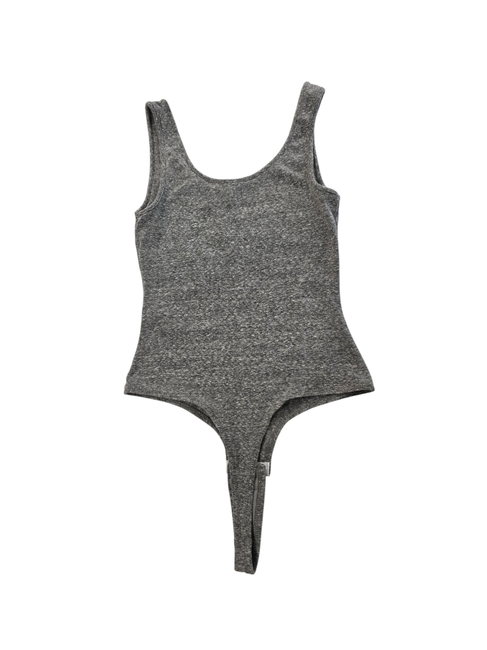 Madewell Basic Gray Ribbed Scoop-Neck Bodysuit